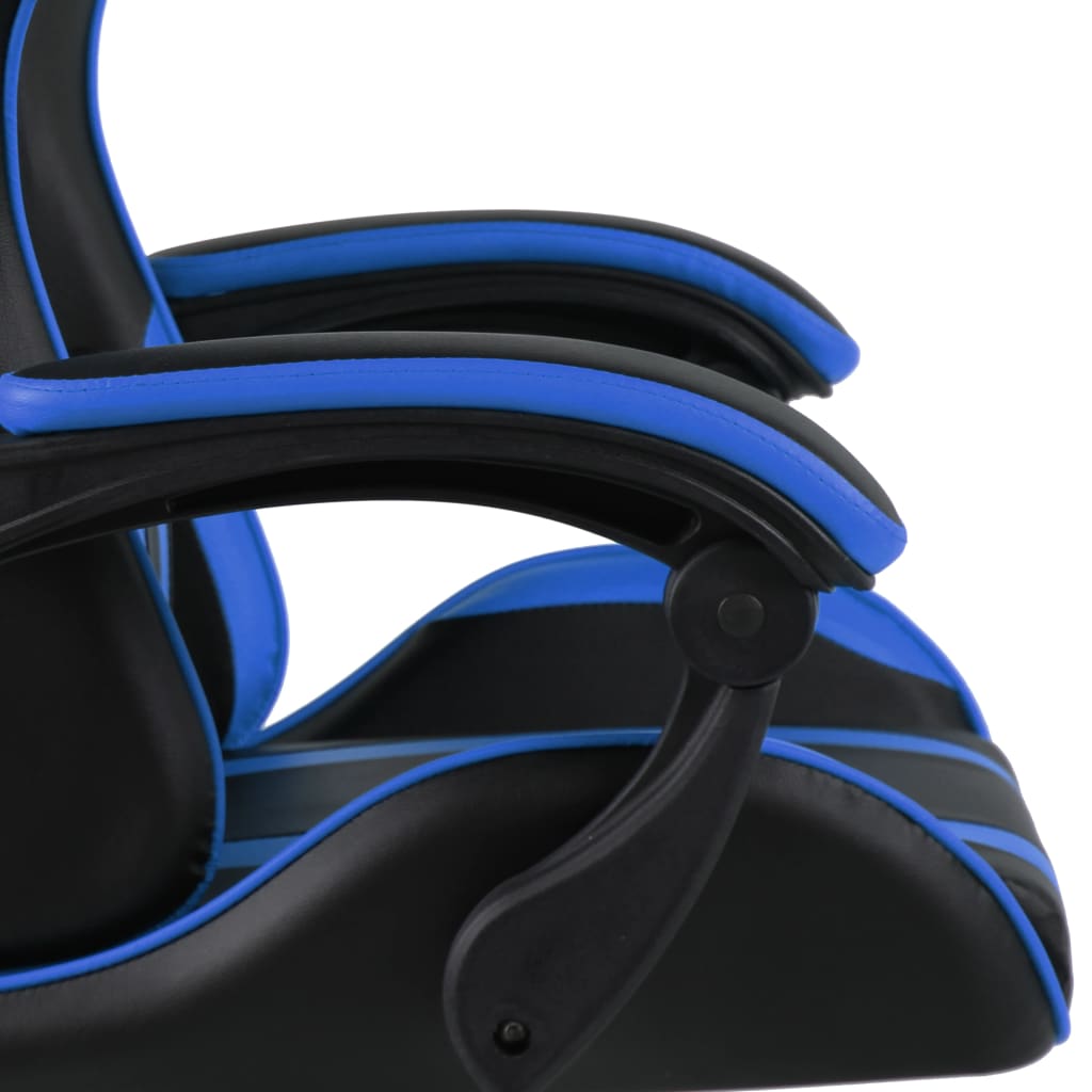Fauteuil de jeu similicuir noir et bleu