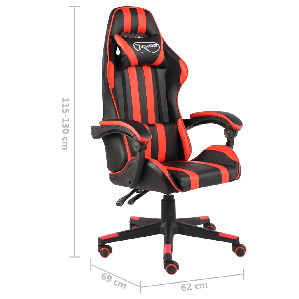 Fauteuil gaming similicuir noir et rouge