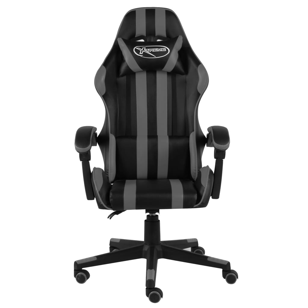 Gaming-Stuhl Schwarz und Grau Kunstleder