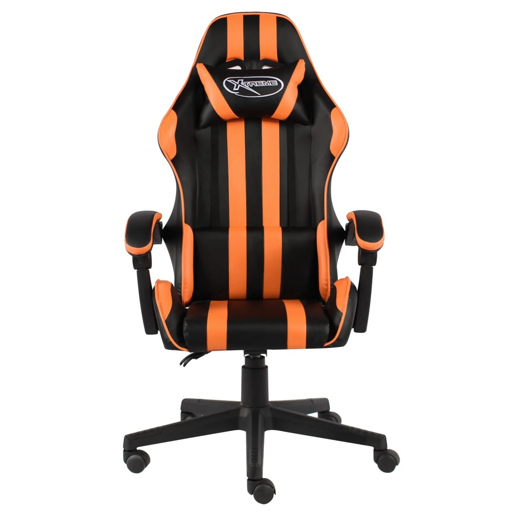Chaise de jeu similicuir noir et orange