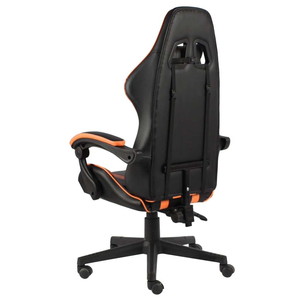 Chaise de jeu similicuir noir et orange