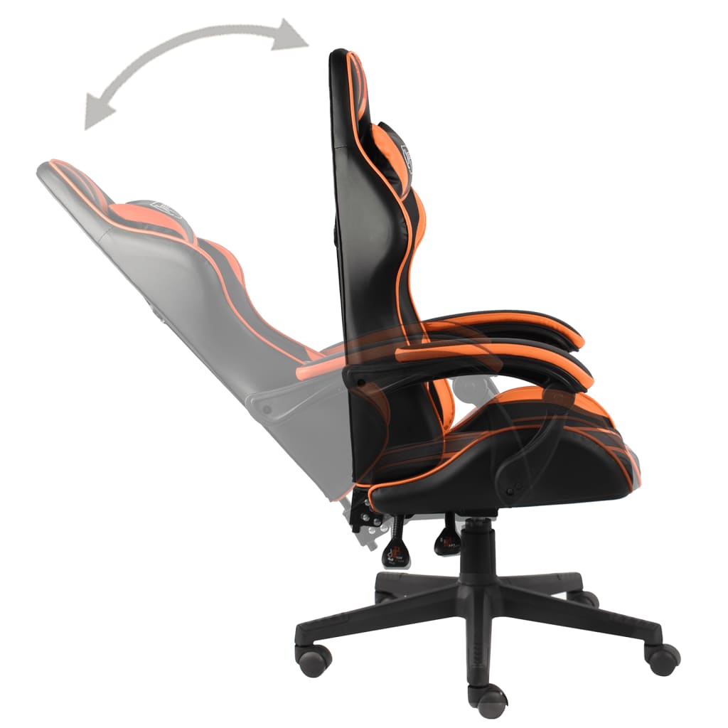 Chaise de jeu similicuir noir et orange