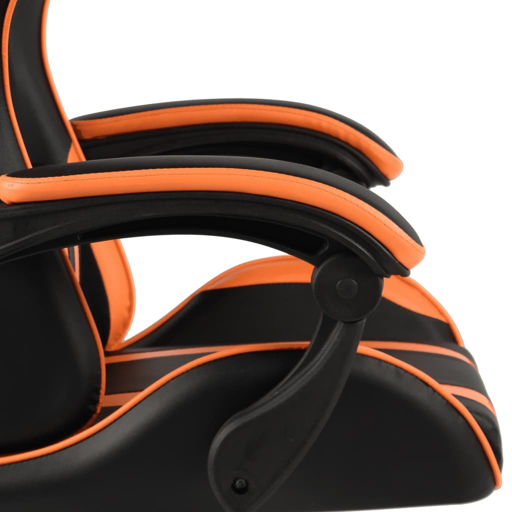 Chaise de jeu similicuir noir et orange