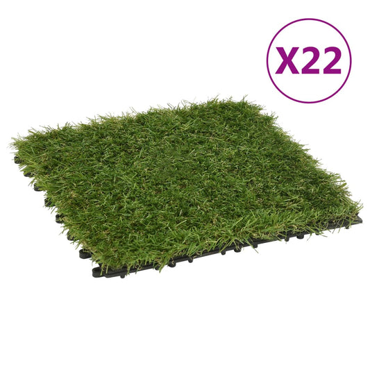 Dalles de gazon artificiel 22 pièces Vert 30x30 cm