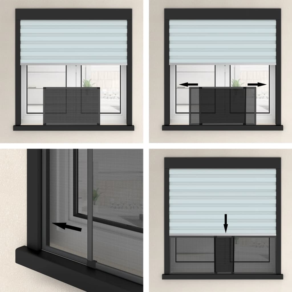 Extendable Insect Screen for Windows Anthracite (75-143)x50cm