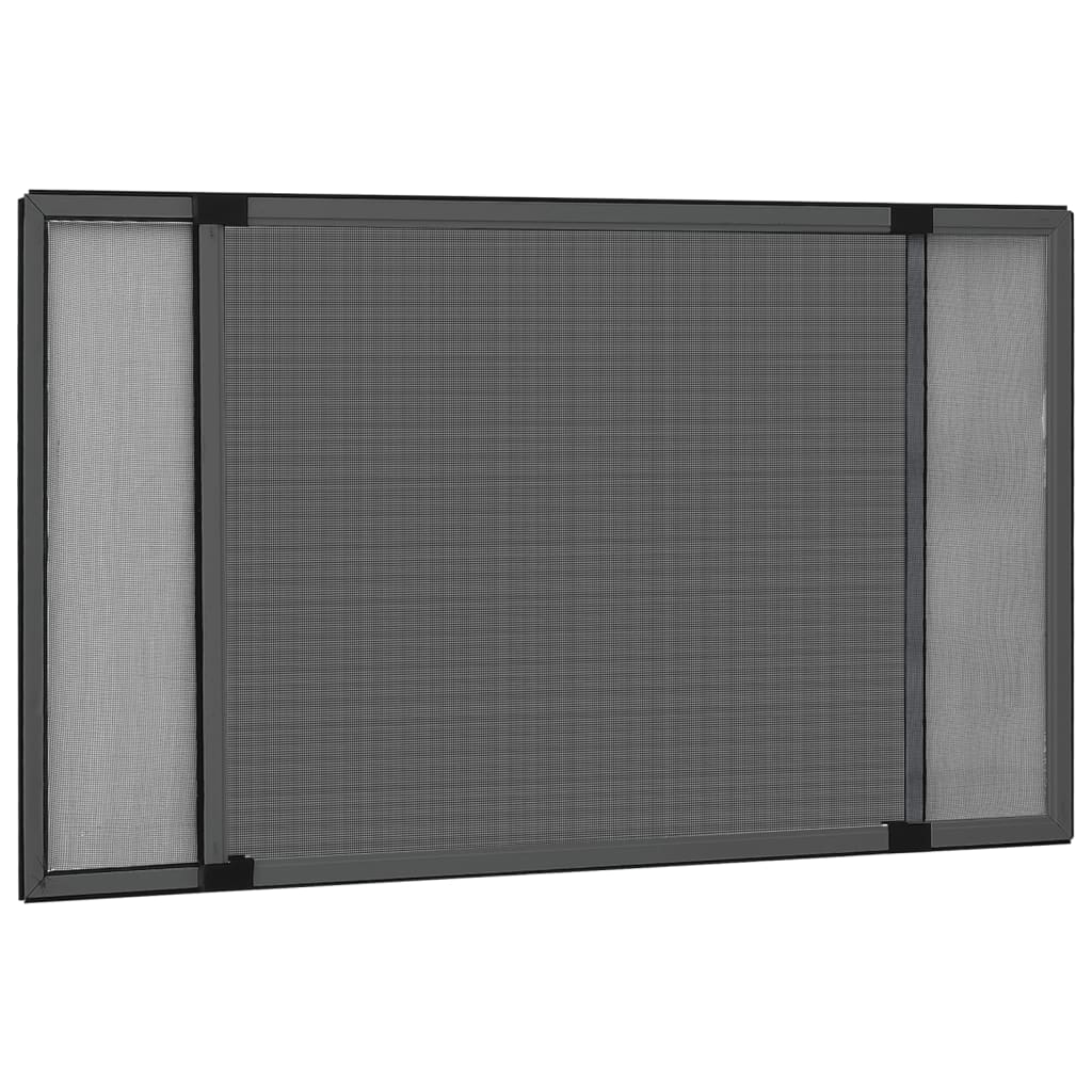 Moustiquaire télescopique pour fenêtre Anthracite (100-193)x75 cm