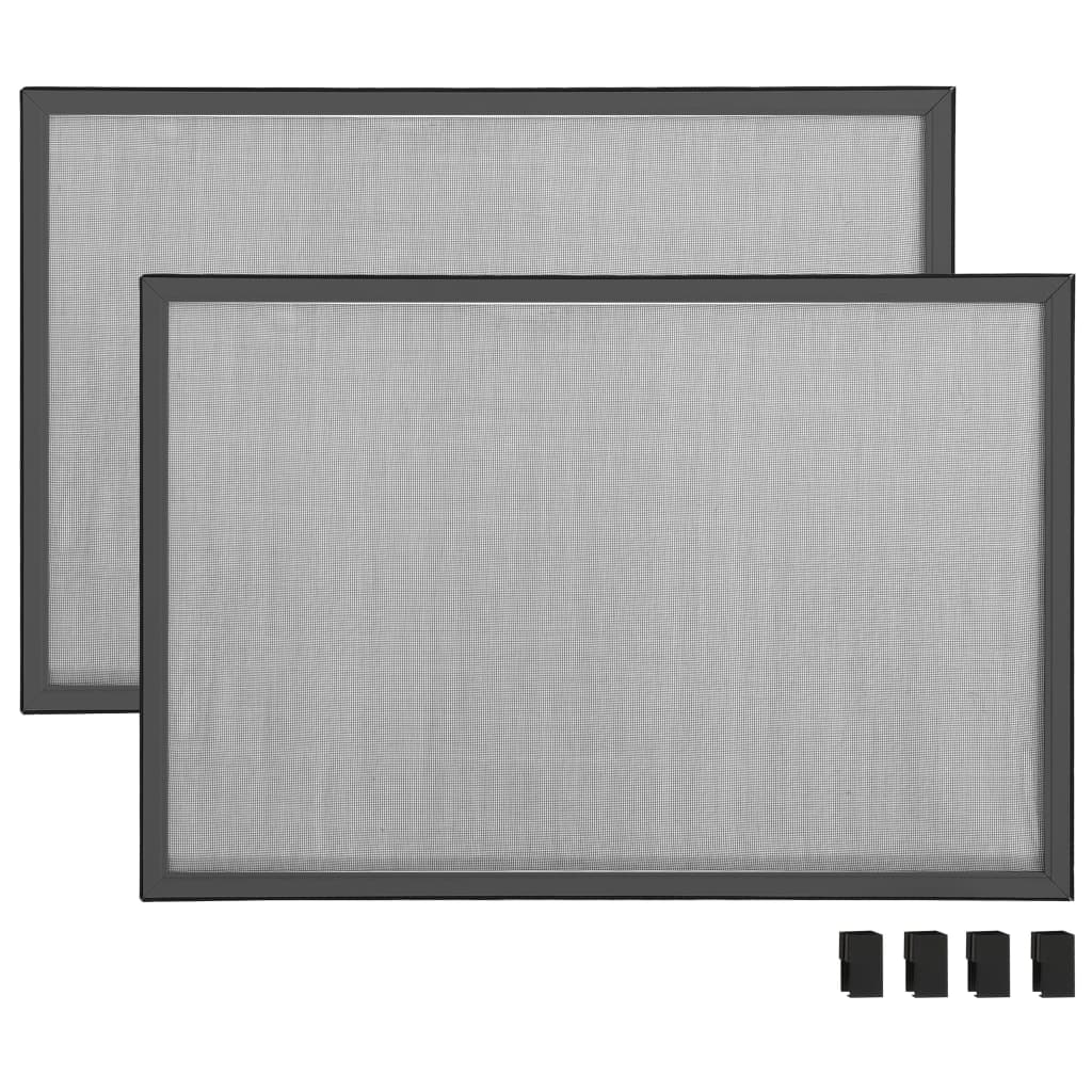 Moustiquaire télescopique pour fenêtre Anthracite (100-193)x75 cm