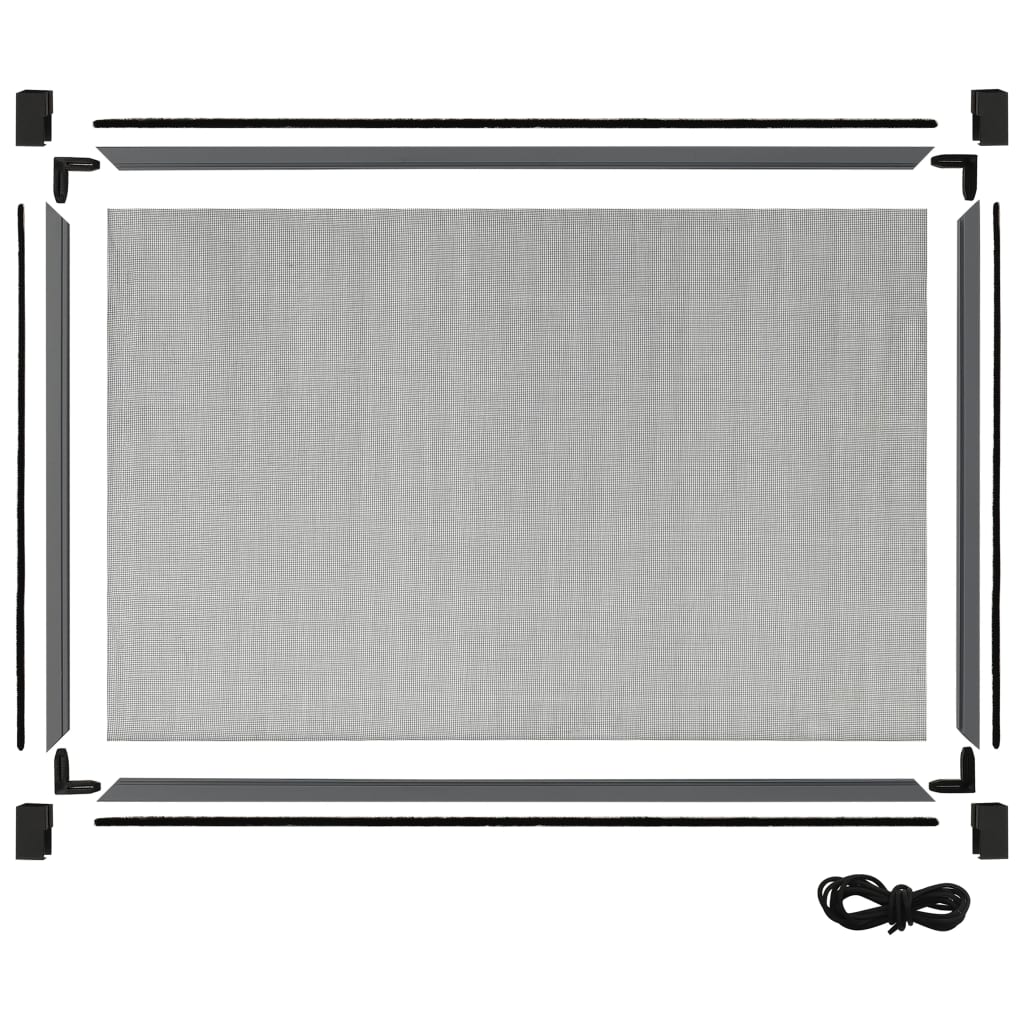 Moustiquaire télescopique pour fenêtre Anthracite (100-193)x75 cm