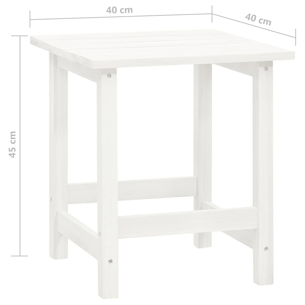Adirondack-Gartenstuhl mit Tisch Massivholz Tanne Weiß
