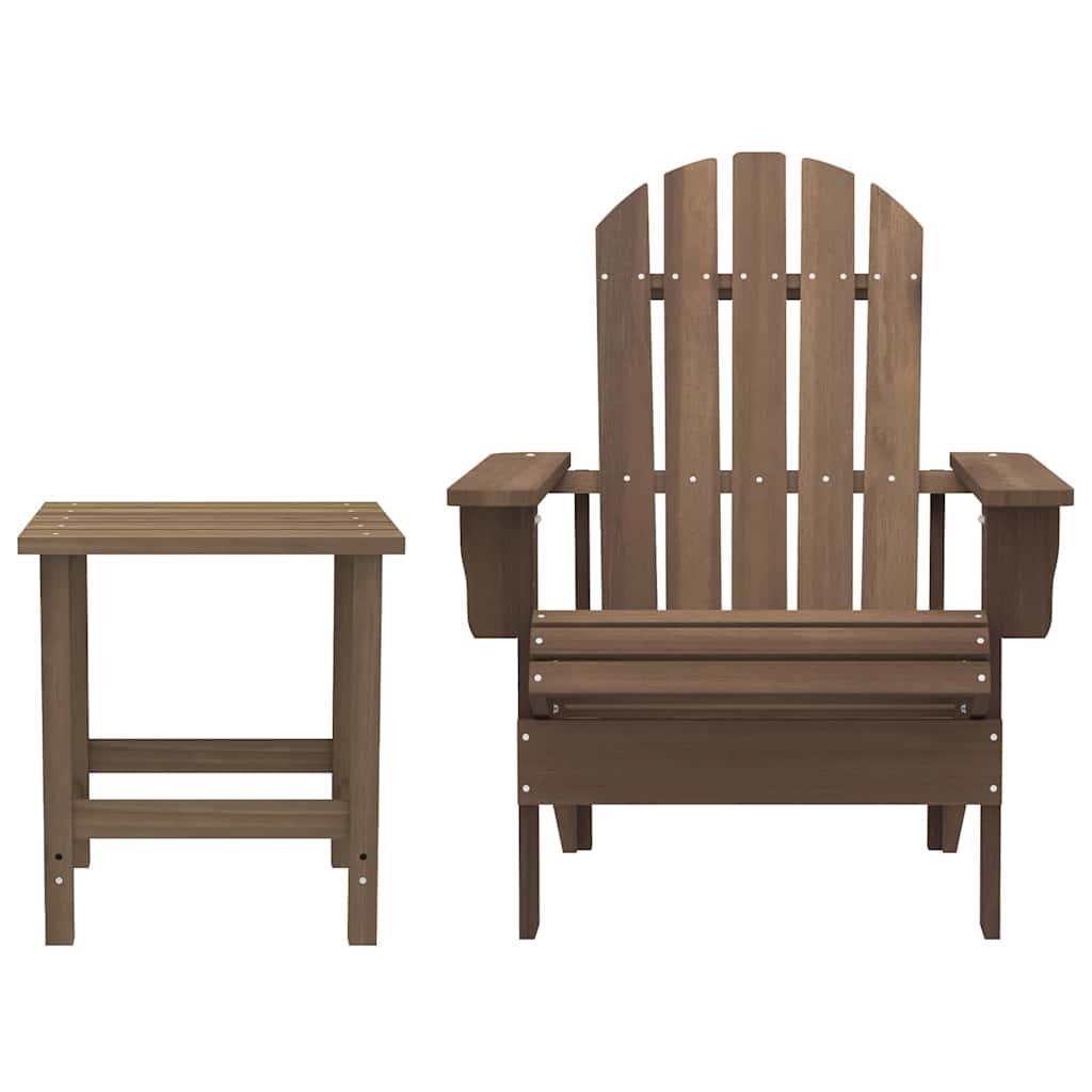 Adirondack-Gartenstuhl mit Tisch Massivholz Tanne Braun