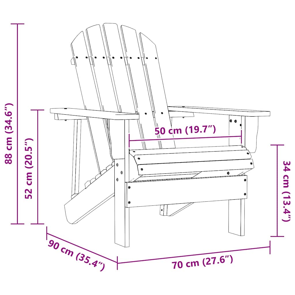 Adirondack-Gartenstuhl mit Tisch Massivholz Tanne