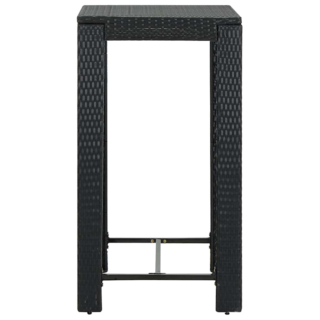 5-tlg. Garten-Bar-Set mit Armlehnen Poly Rattan Schwarz