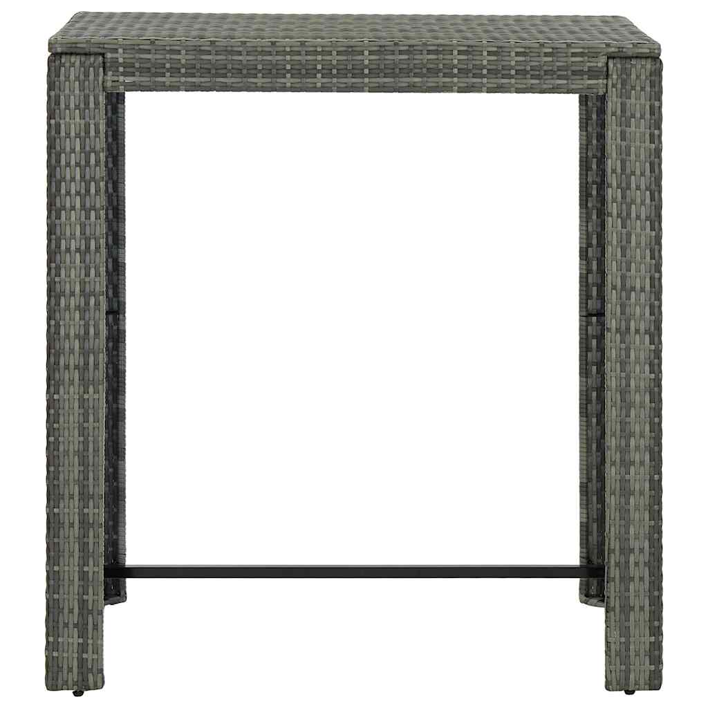 5-tlg. Garten-Bar-Set mit Armlehnen Poly Rattan Grau