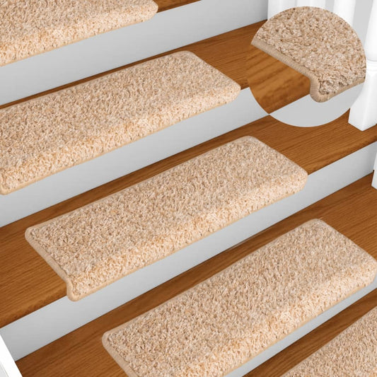 Stair Mats 15 pcs. 65x21x4 cm Gold Rectangular Edging