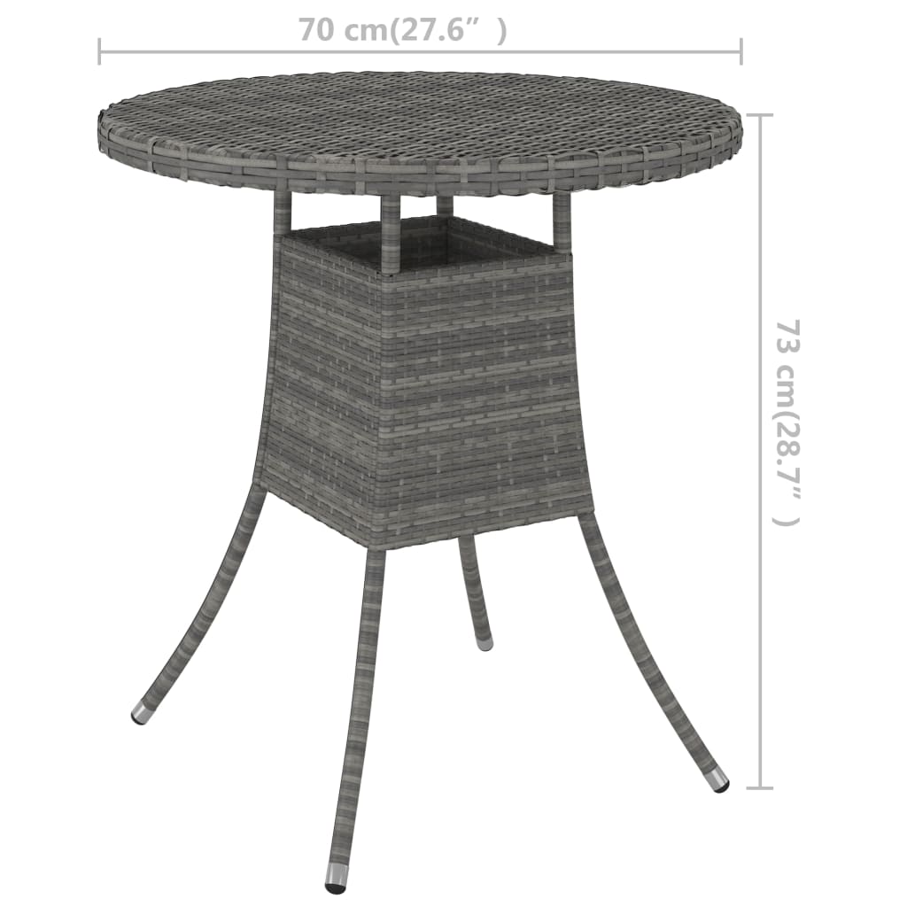 7-tlg. Garten-Sofagarnitur mit Auflagen Poly Rattan Grau