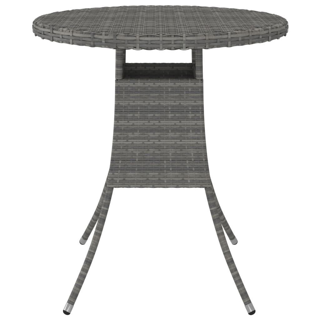 7-tlg. Garten-Sofagarnitur mit Auflagen Poly Rattan Grau