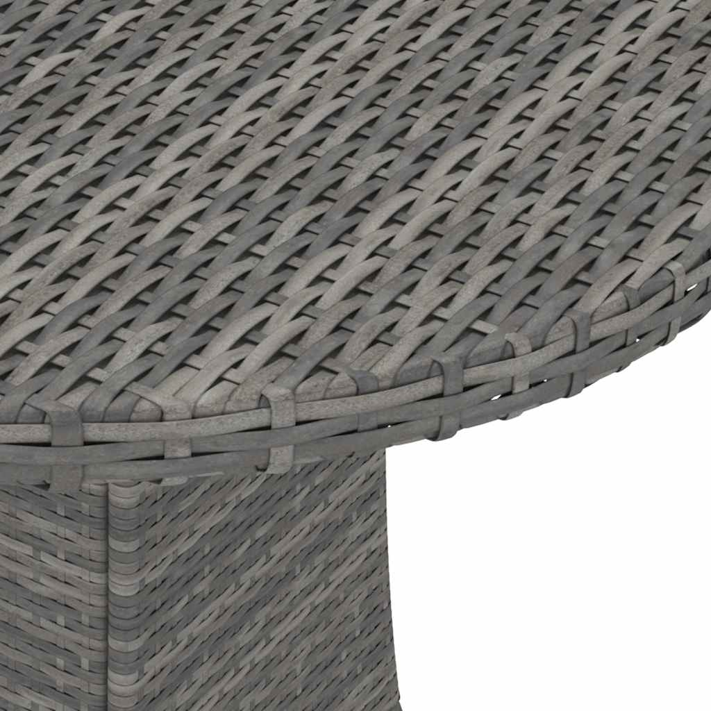 9-tlg. Garten-Sofagarnitur mit Auflagen Poly Rattan Grau