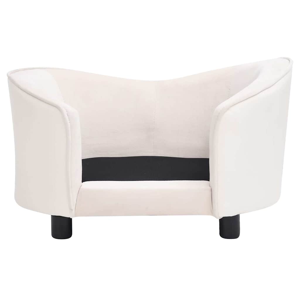 Hundesofa Creme 69x49x40 cm Plüsch und Kunstleder