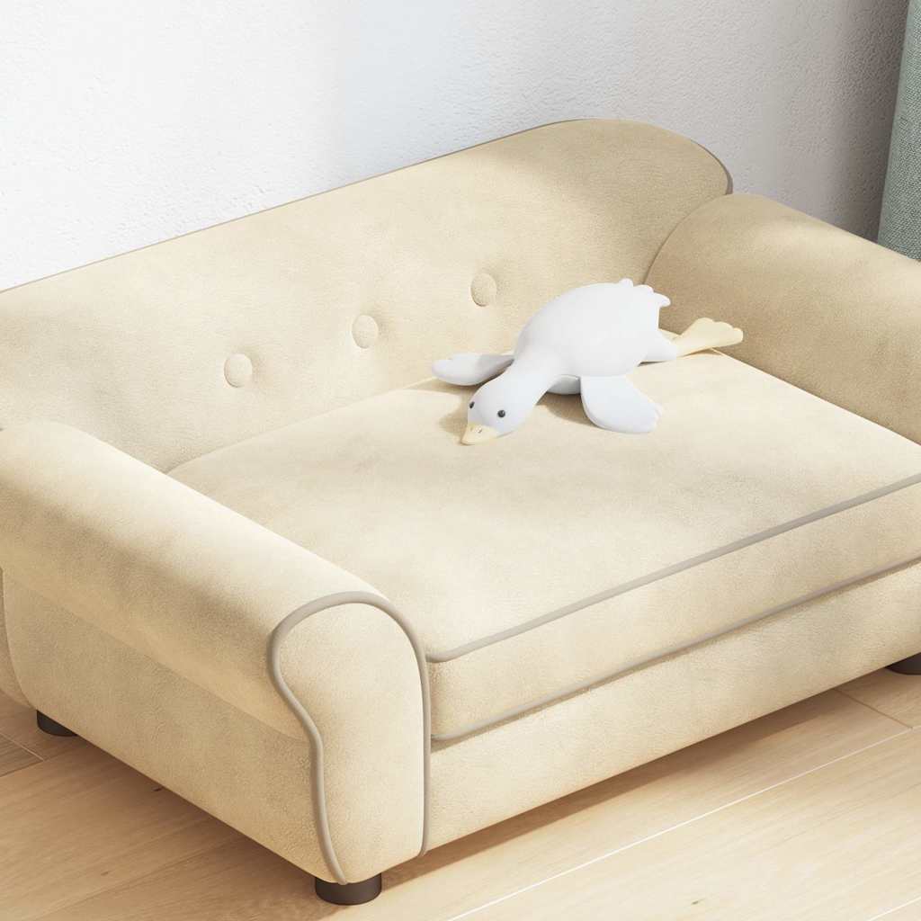 Hundesofa Creme 72x45x30 cm Plüsch