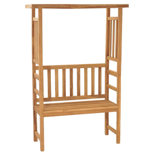 Gartenbank mit Pergola 115 cm Massivholz Teak