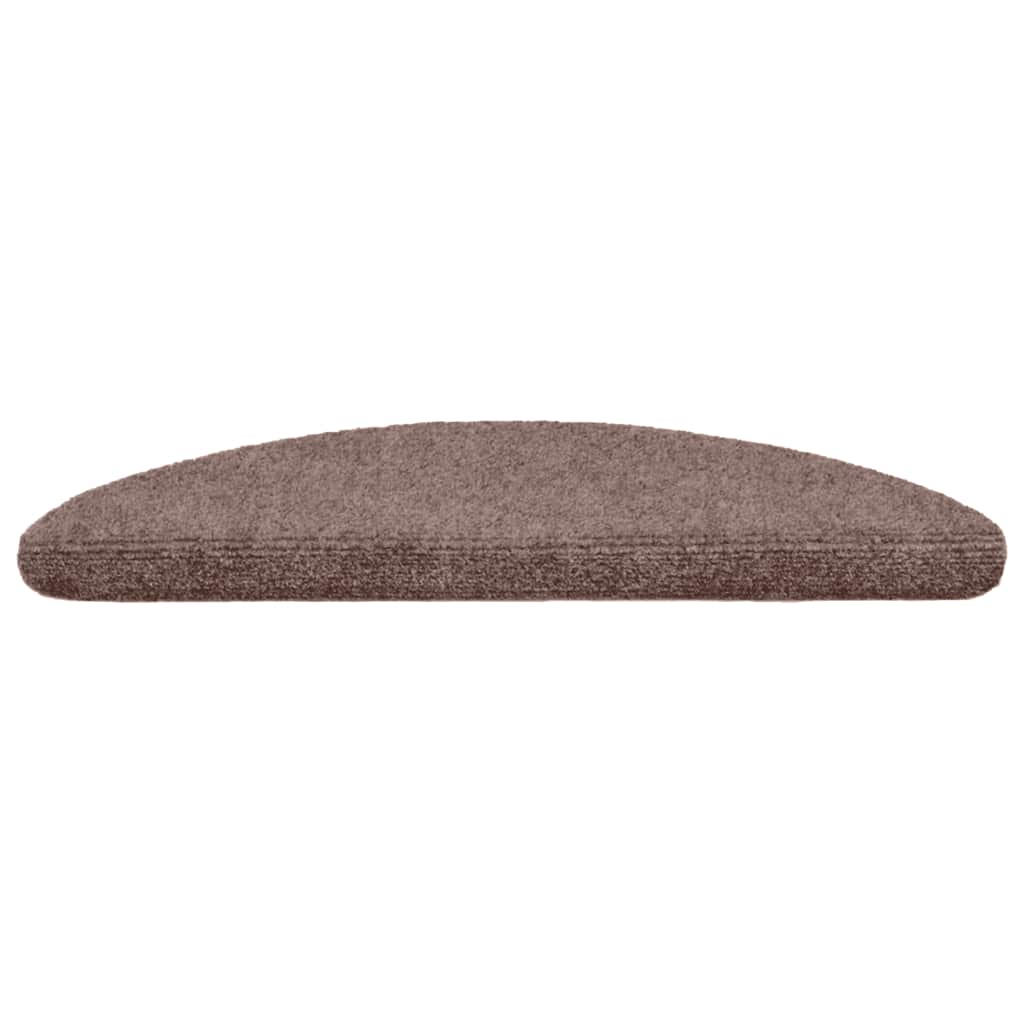 Stair Mats Self-Adhesive 10 pcs 56x17x3 cm Light Brown Semi-Circular