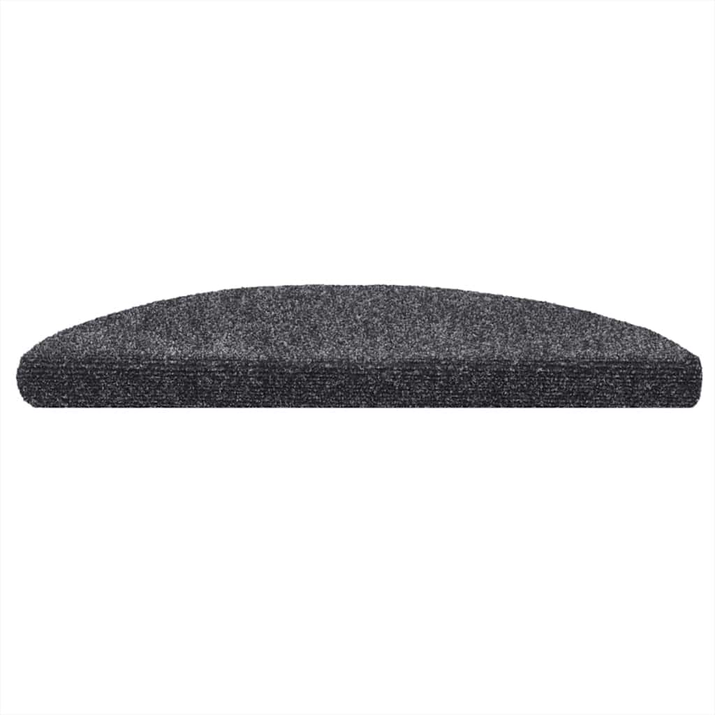 Tapis de marches auto-adhésifs 5 pcs. 56x17x3 cm gris foncé demi-rond