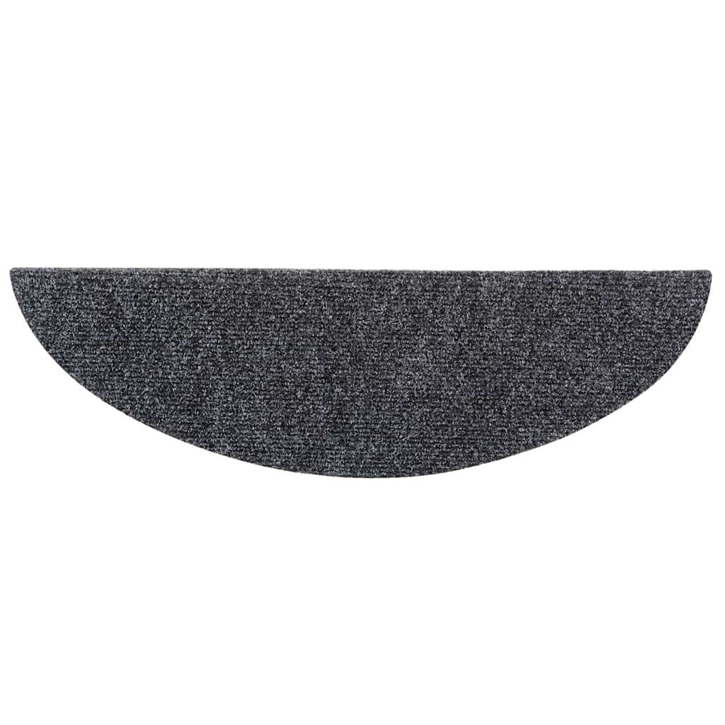 Tapis de marches auto-adhésifs 5 pcs. 56x17x3 cm gris foncé demi-rond