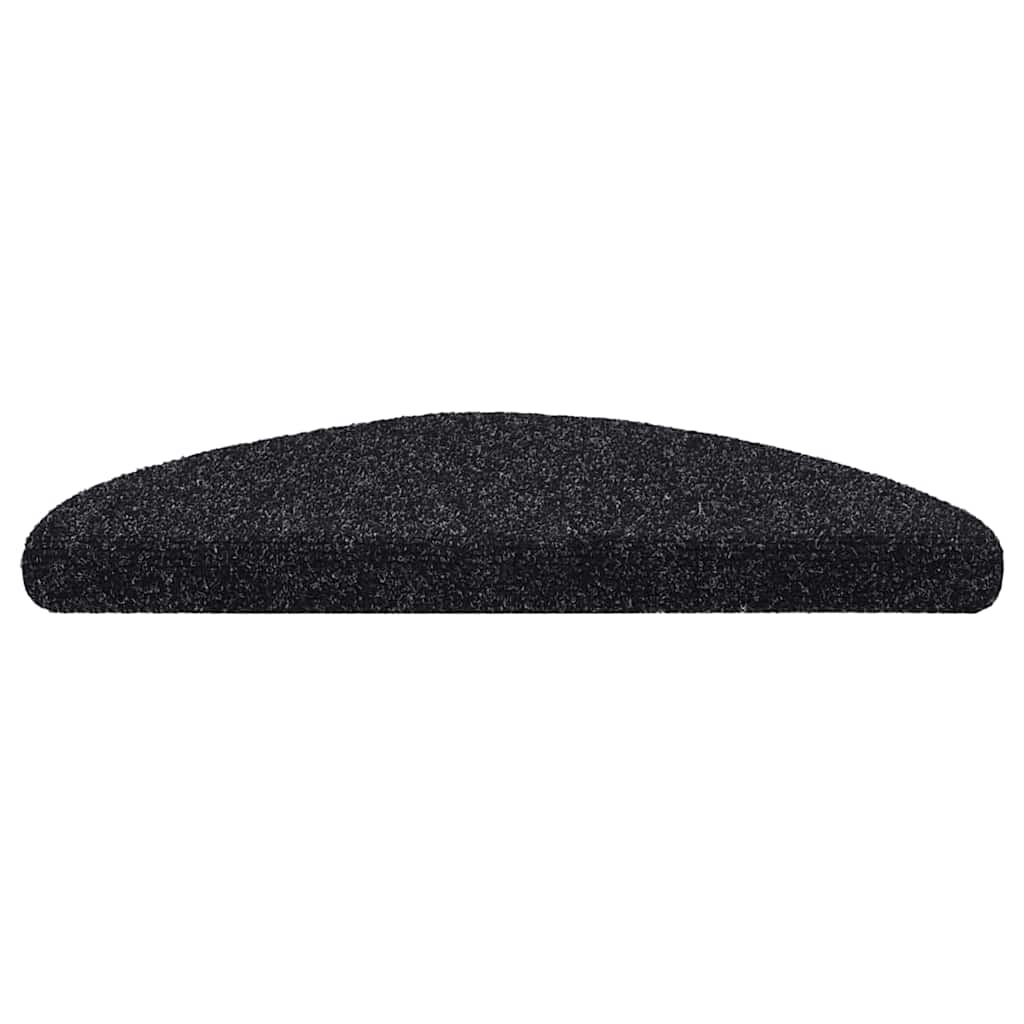 Tapis de marches autocollants 5 p. 56x17x3 cm Noir Semi-circulaire