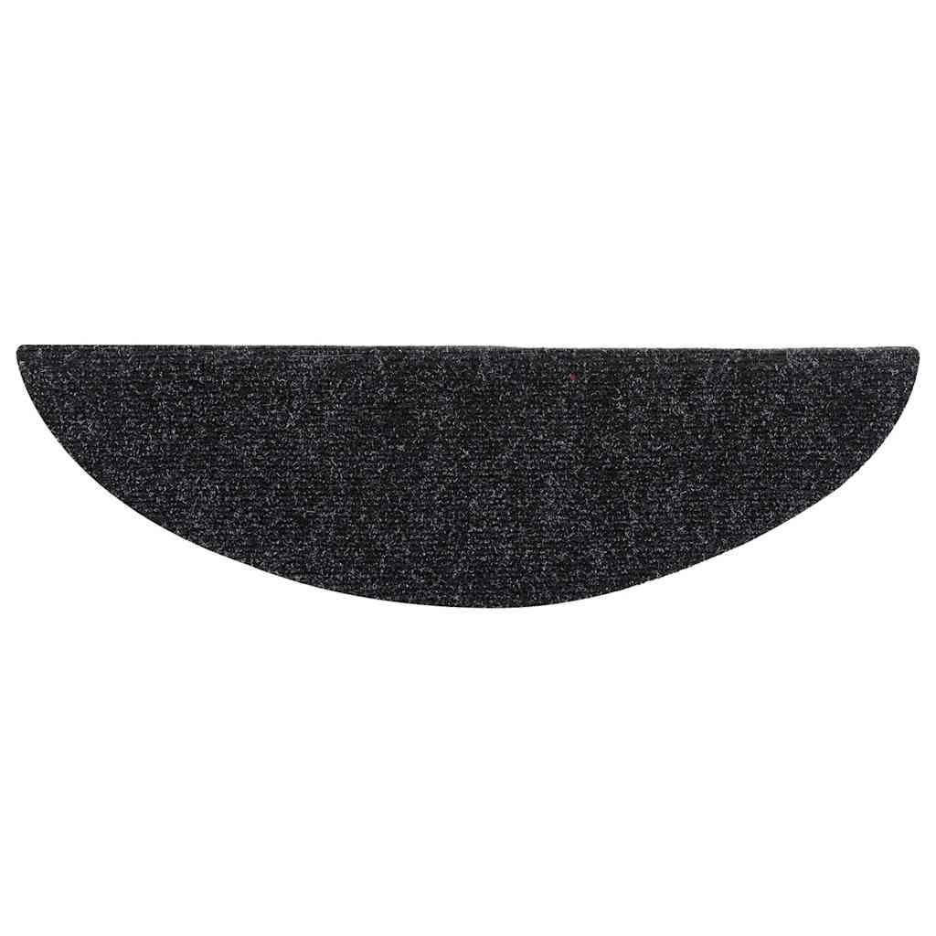 Tapis de marches autocollants 5 p. 56x17x3 cm Noir Semi-circulaire