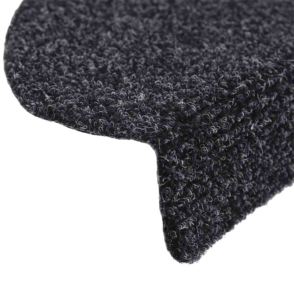 Tapis de marches autocollants 5 p. 56x17x3 cm Noir Semi-circulaire