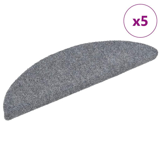 Stufenmatten Selbstklebend 5 Stk. 56x17x3 cm Hellgrau Halbrund