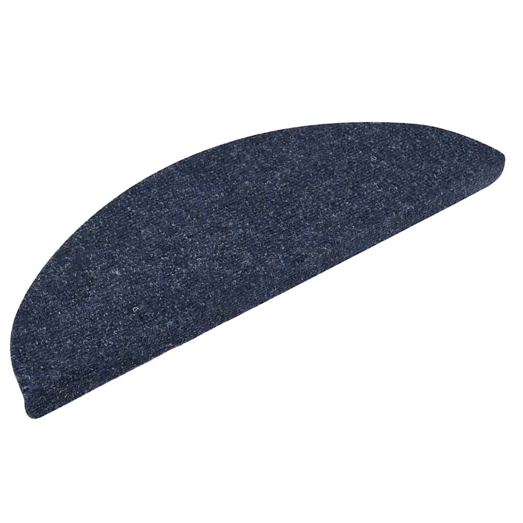 Marches d'escalier auto-adhésives 5 p. 56x17x3 cm Bleu semi-circulaire