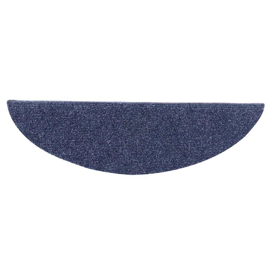 Marches d'escalier auto-adhésives 5 p. 56x17x3 cm Bleu semi-circulaire