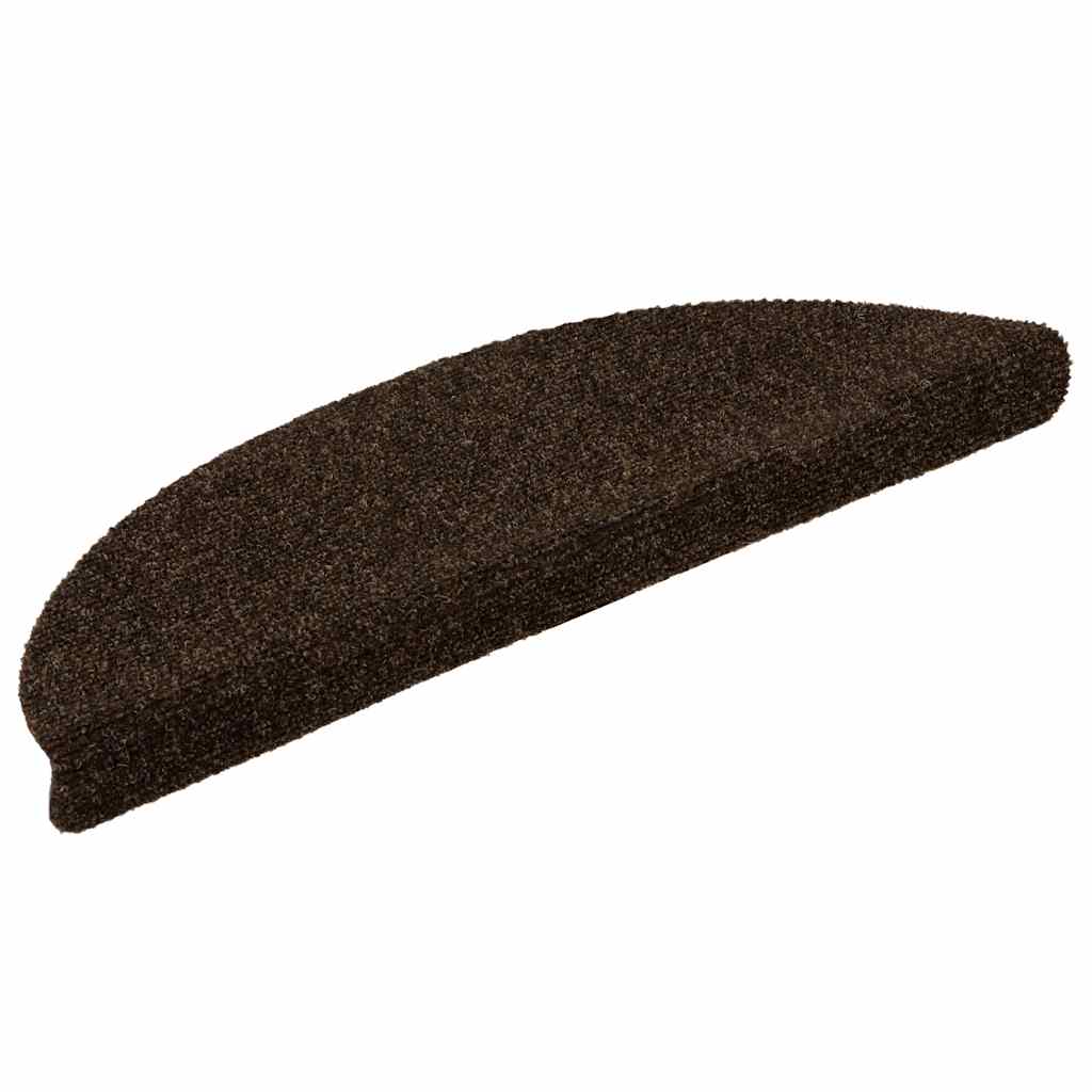 Self-adhesive Stair Treads 10 Pcs. 56x17x3 cm Brown Semi-circular