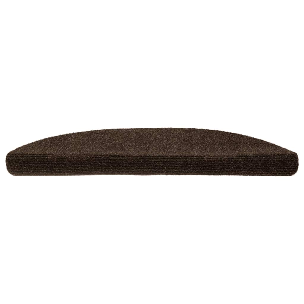 Self-adhesive Stair Treads 10 Pcs. 56x17x3 cm Brown Semi-circular