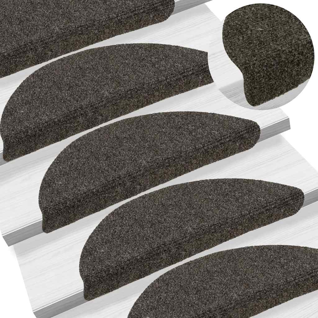 Stufenmatten Selbstklebend 5 Stk. 56x17x3 cm Anthrazit Halbrund