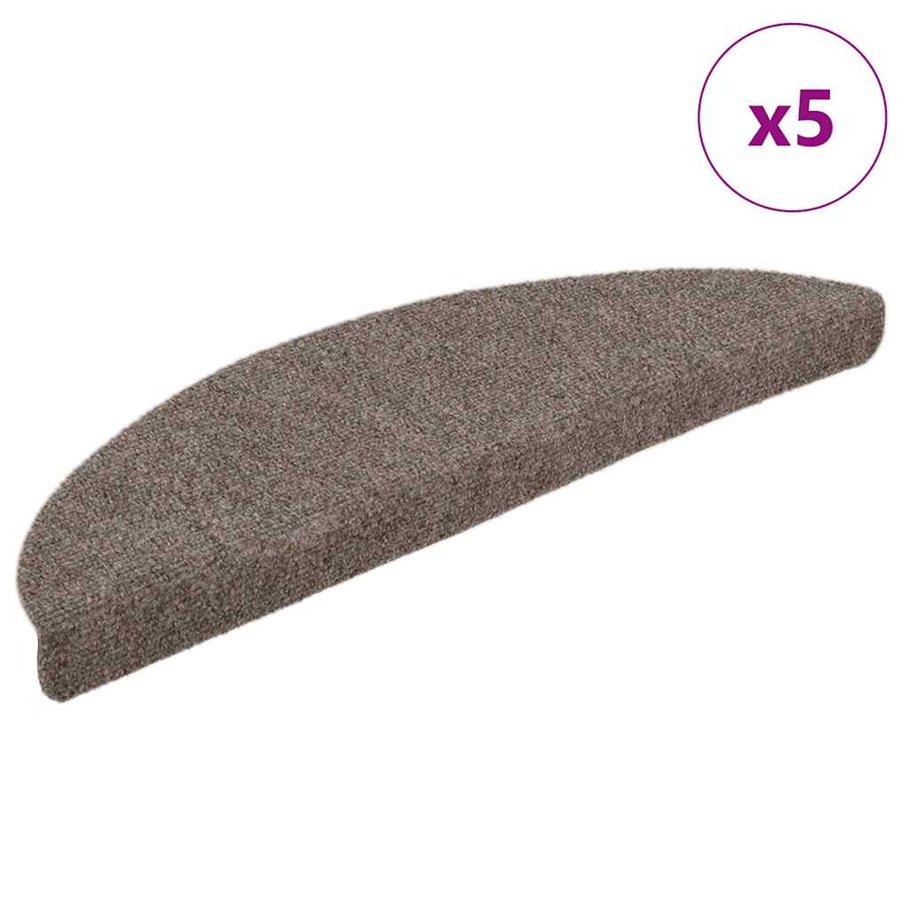Stufenmatten Selbstklebend 5 Stk. 56x17x3 cm Beige Halbrund