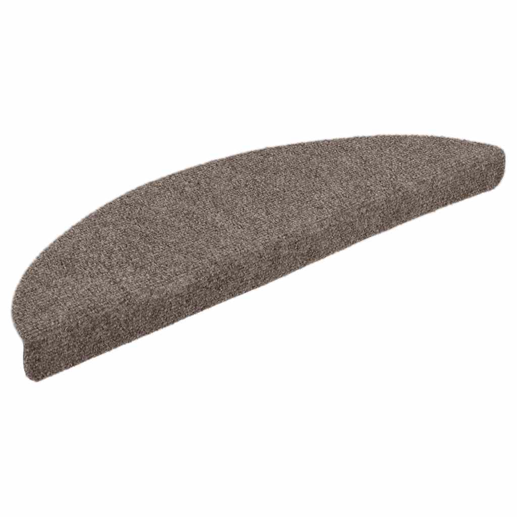 Marches d'escalier autocollantes 10 pcs 56x17x3 cm Beige Semi-circulaire