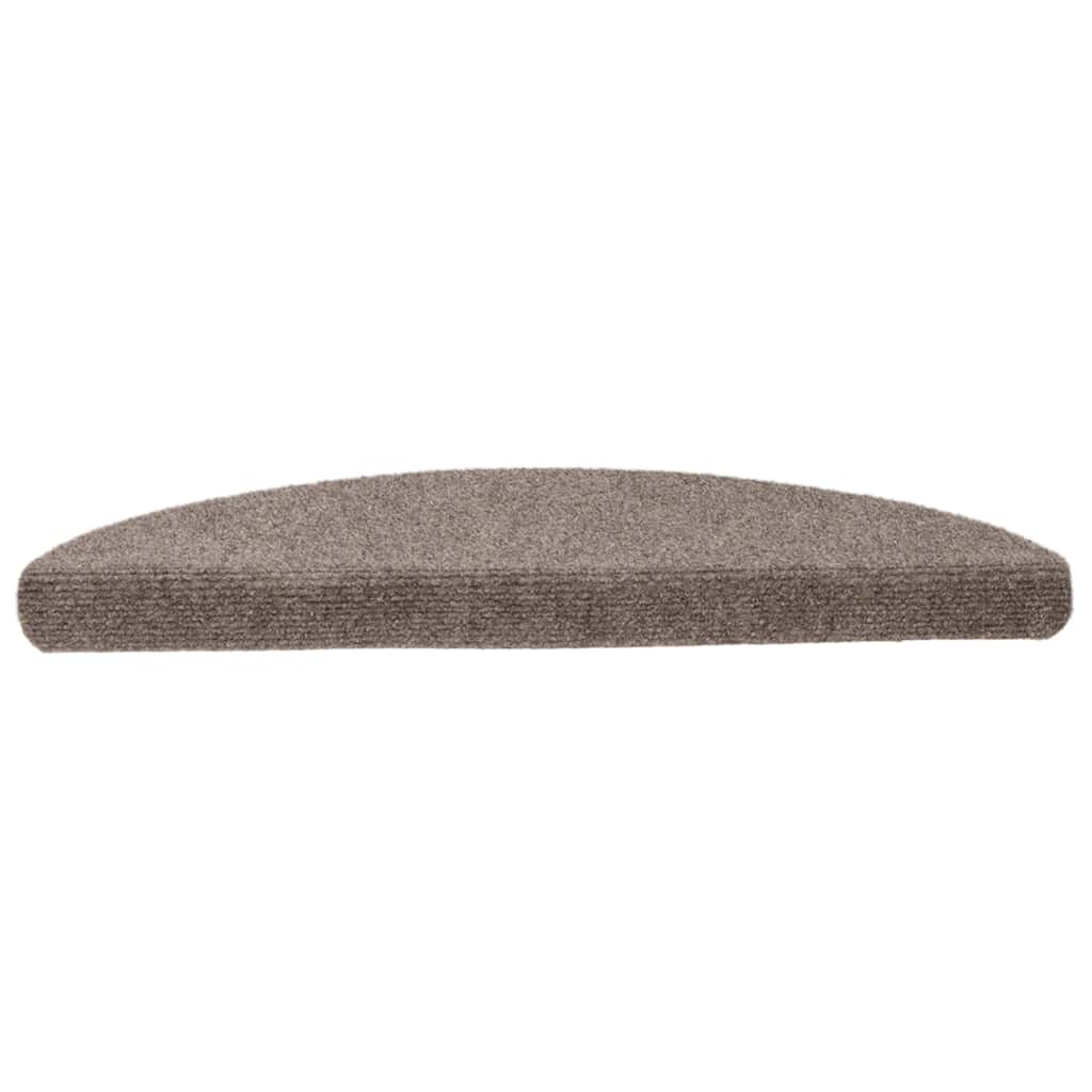 Marches d'escalier autocollantes 10 pcs 56x17x3 cm Beige Semi-circulaire