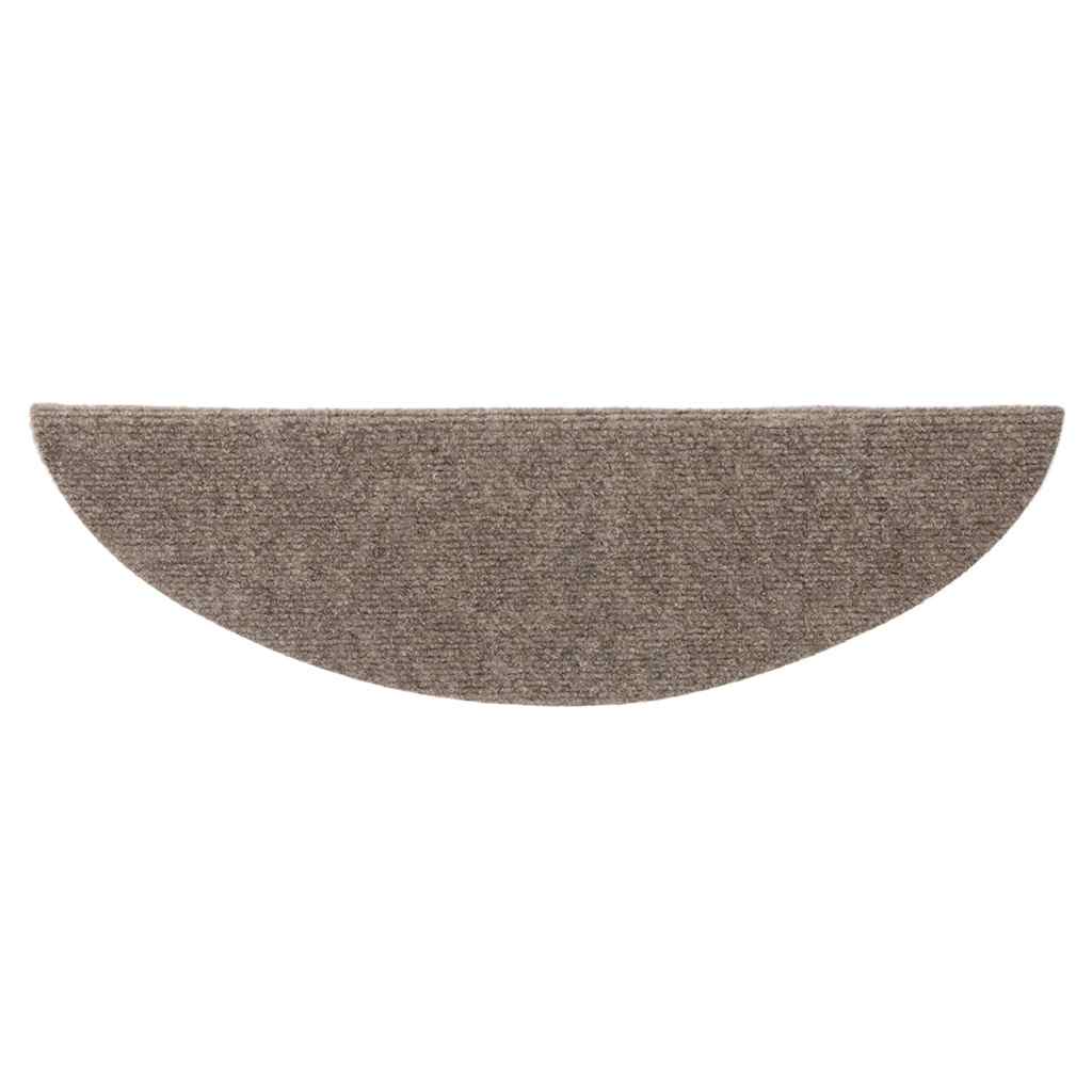 Marches d'escalier autocollantes 10 pcs 56x17x3 cm Beige Semi-circulaire