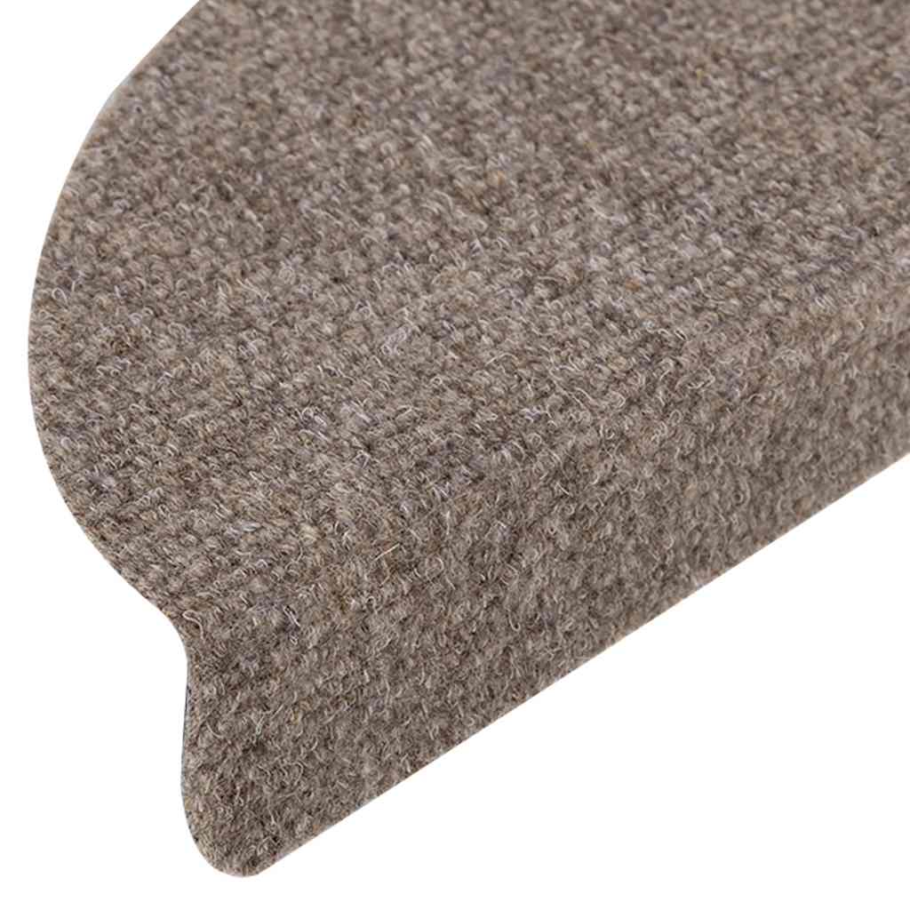 Marches d'escalier autocollantes 10 pcs 56x17x3 cm Beige Semi-circulaire