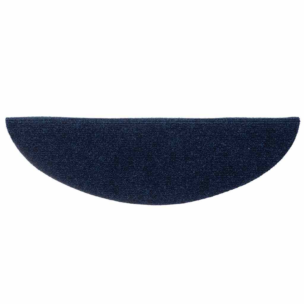 Marches d'escalier auto-adhésives 10 p. 56x17x3 cm bleu marine demi-rondes