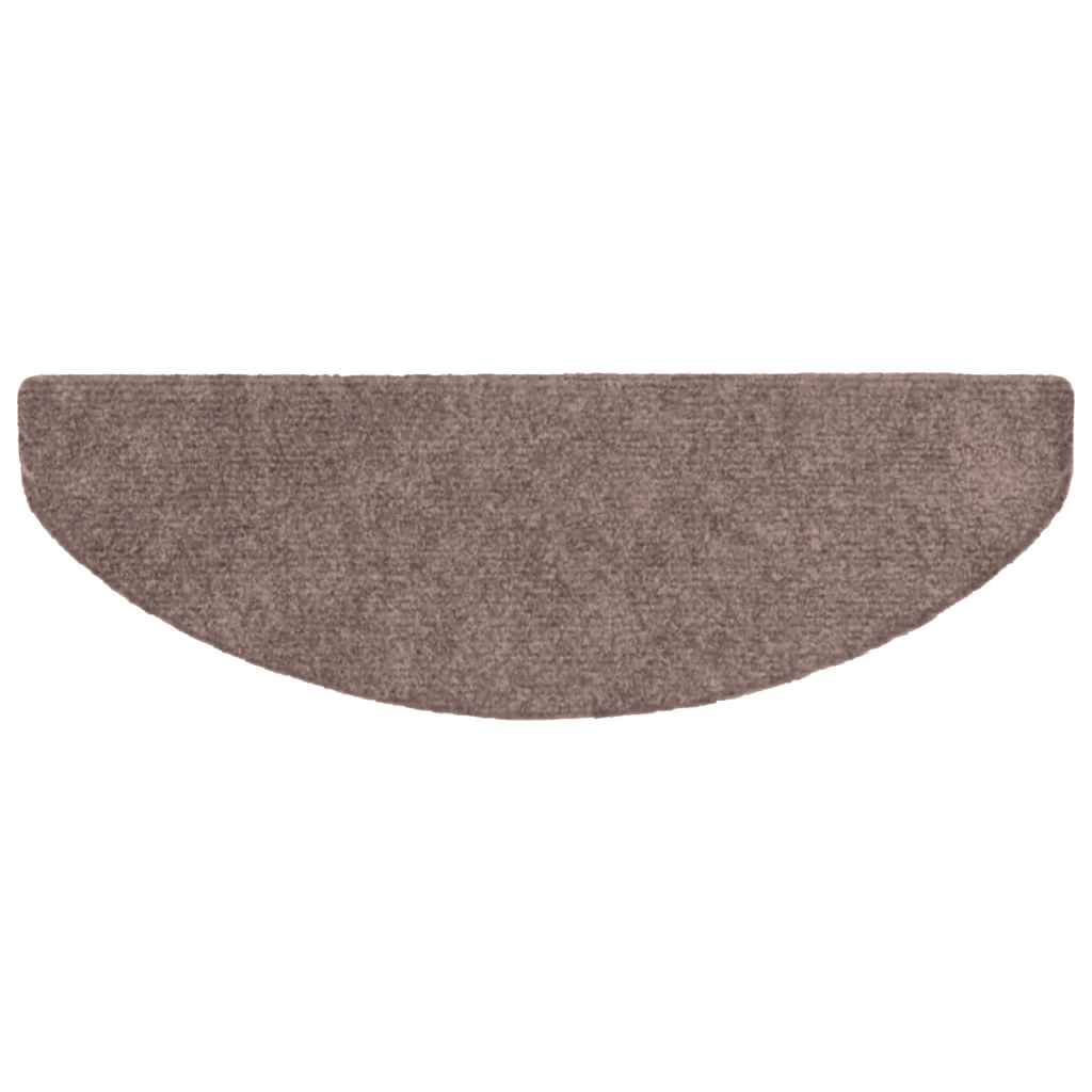 Tapis de marches autocollants 5 pcs 65x21x4 cm Marron clair Semi-circulaire Grand