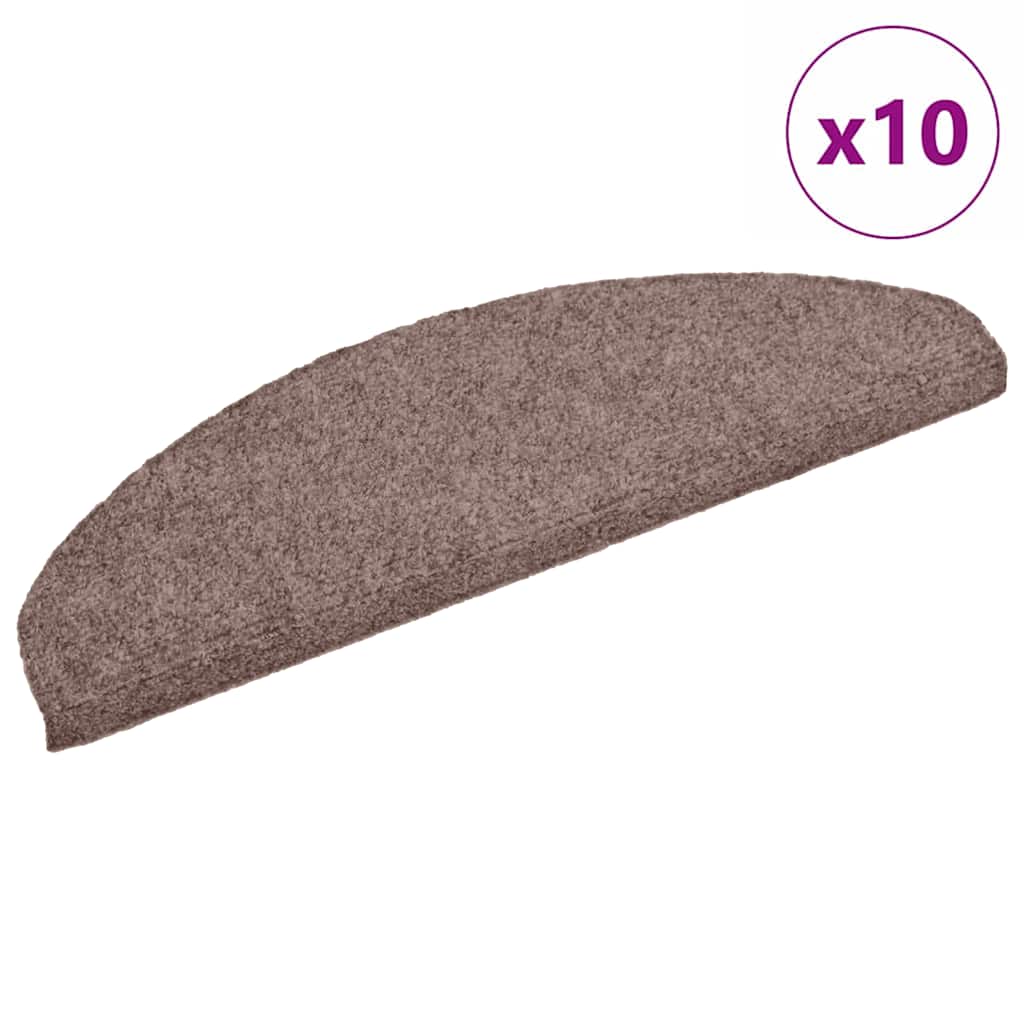Stair Mats Self-Adhesive 10 pcs. 65x21x4 cm Light Brown Semi-Circular Large