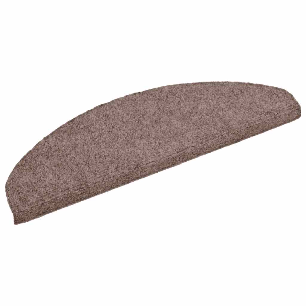 Stair Mats Self-Adhesive 10 pcs. 65x21x4 cm Light Brown Semi-Circular Large