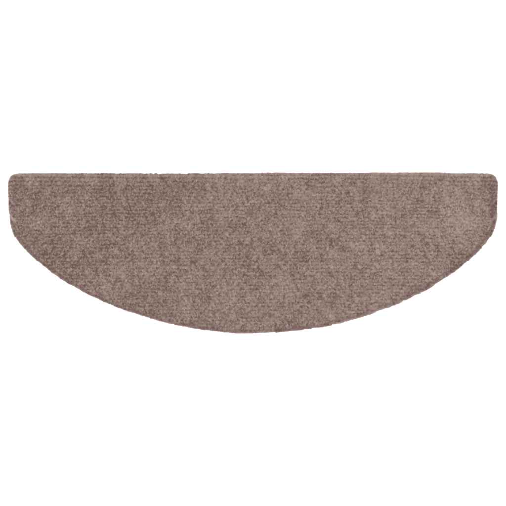 Stair Mats Self-Adhesive 10 pcs. 65x21x4 cm Light Brown Semi-Circular Large