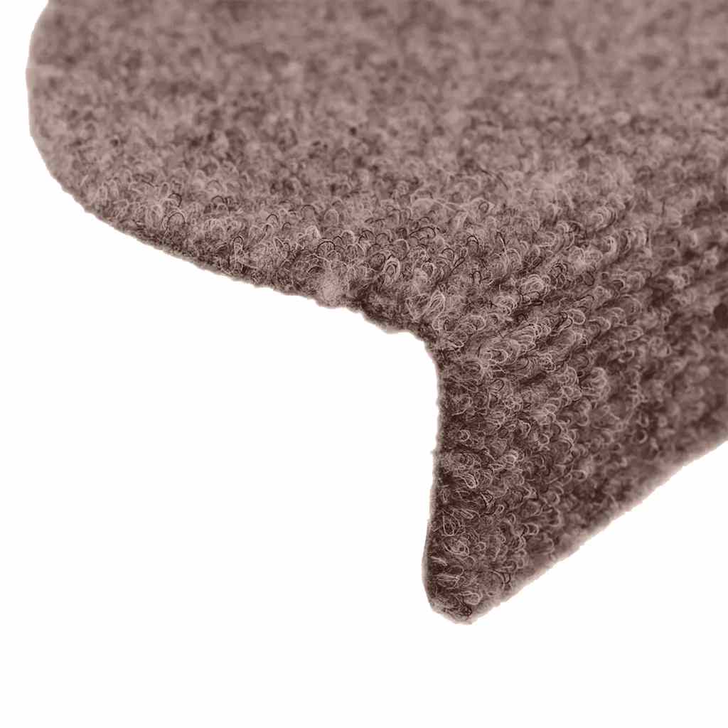 Stair Mats Self-Adhesive 10 pcs. 65x21x4 cm Light Brown Semi-Circular Large