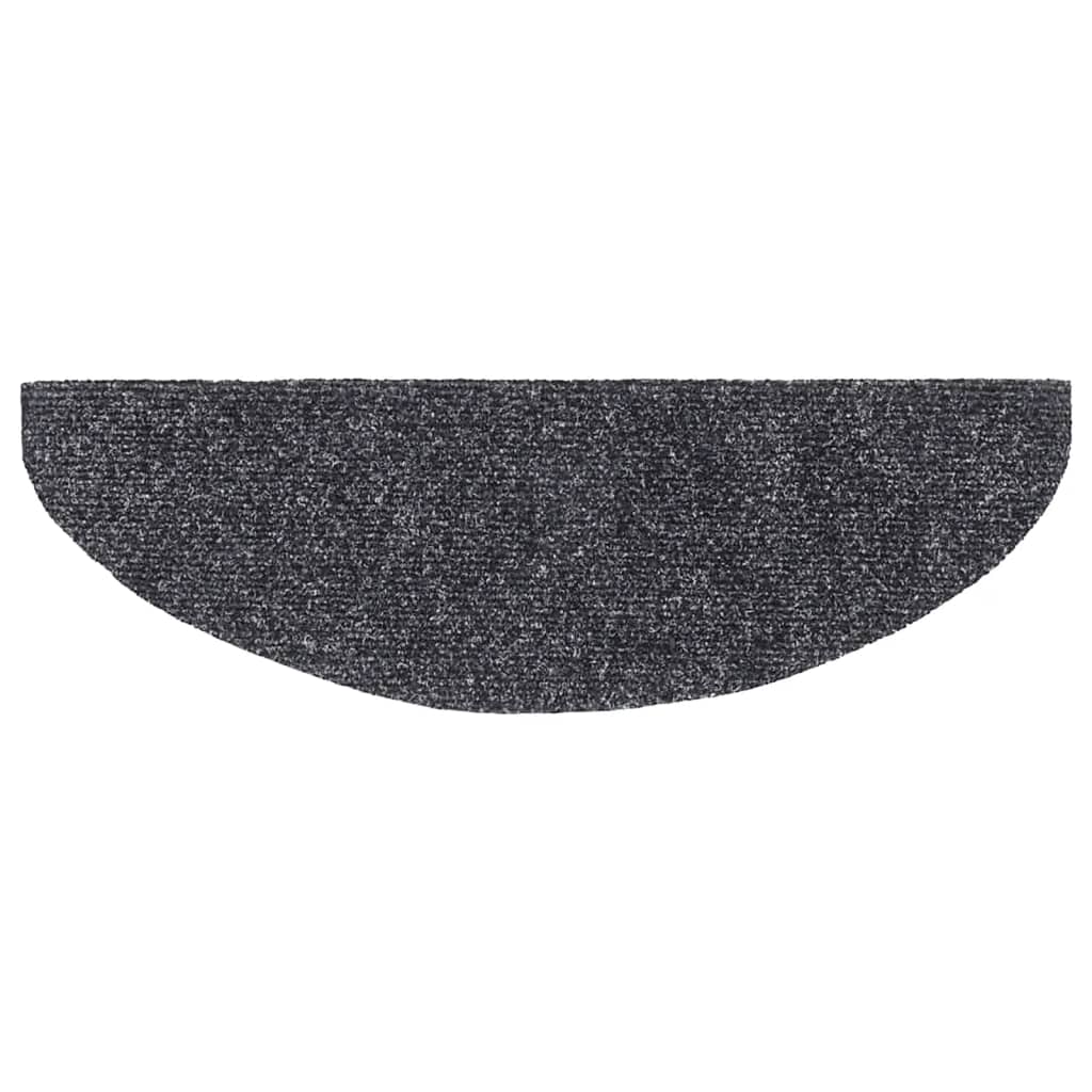 Stair Mats Self-Adhesive 5 pcs. 65x21x4 cm Dark Grey Half Round Large