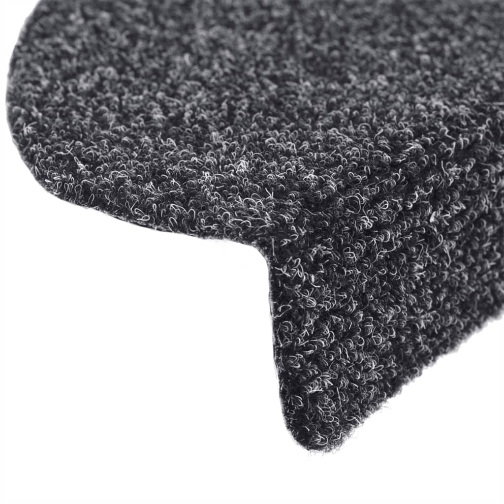Stair Mats Self-Adhesive 5 pcs. 65x21x4 cm Dark Grey Half Round Large