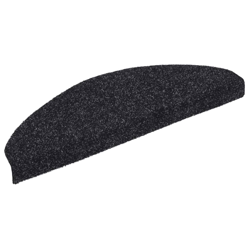 Stair Mats Self-Adhesive 5 Pcs. 65x21x4 cm Black Semi-Circular Large
